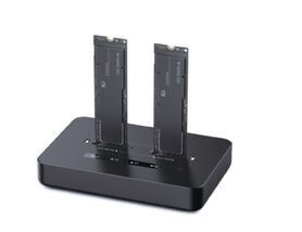 Gembird Desktop dual drive USB Type C M.2 NVME (and SATA) SSD docking station black