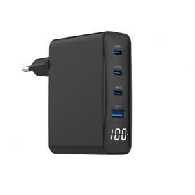 Gembird 4 port 100W GaN USB fast charger LCD black