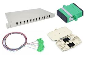 NFO Patch Panel 1U 19 Closed Singlemode 12x SC APC Duplex Adapter Pigtail kazeta SET