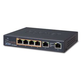 Planet 6 Port (4x 802.3at PoE Ports (55W) 2x GbE) Unmanaged Desktop PoE Switch