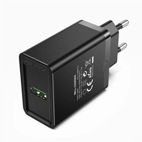 Vention 1 port USB Wall Charger (18W) EU Plug Black